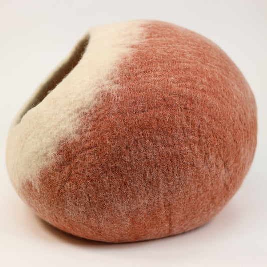 Katzenhöhle Krapp Filz 100% Wolle fair, ökologisch und schadstoffgeprüft - 8-Natur