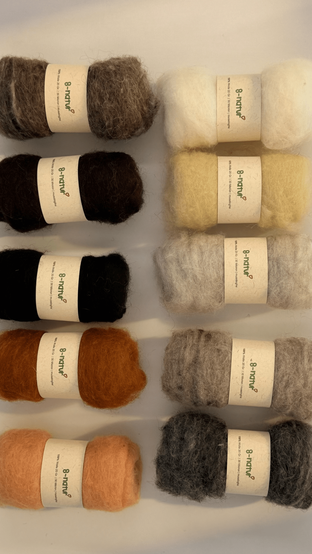 Bastelwolle Set Natur – 200 g Wolle zum Filzen & Basteln