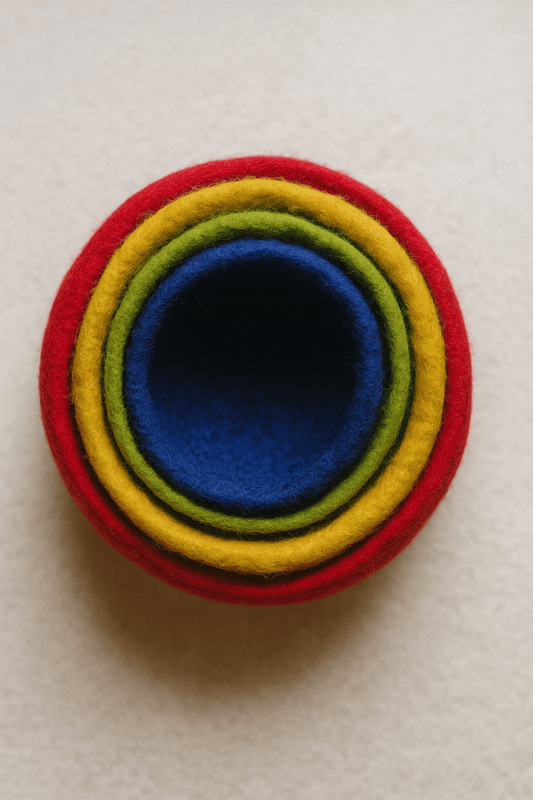 Filzschalen im 4er-Set – Regenbogen Ordnung mit Sinn und Schönheit