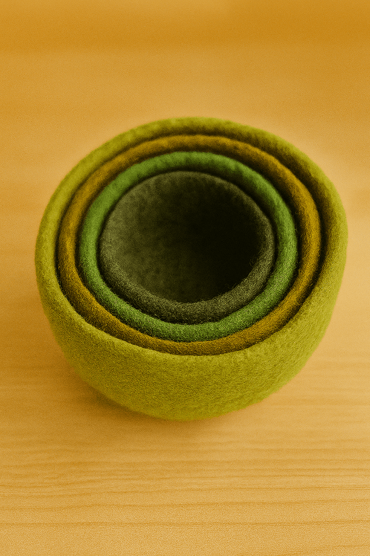 Filzschalen im 4er-Set – grüne Ordnung mit Sinn und Schönheit
