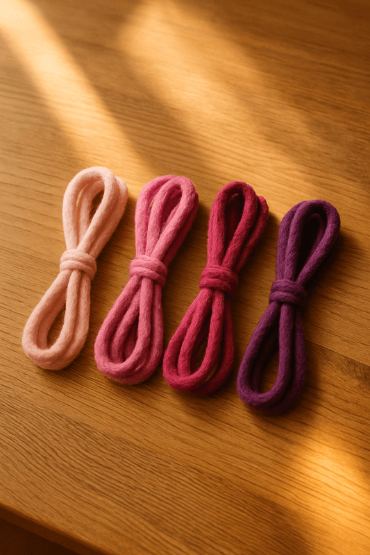 Filzschnur-Set aus reiner Wolle – 4 Farbverläufe à 150 cm