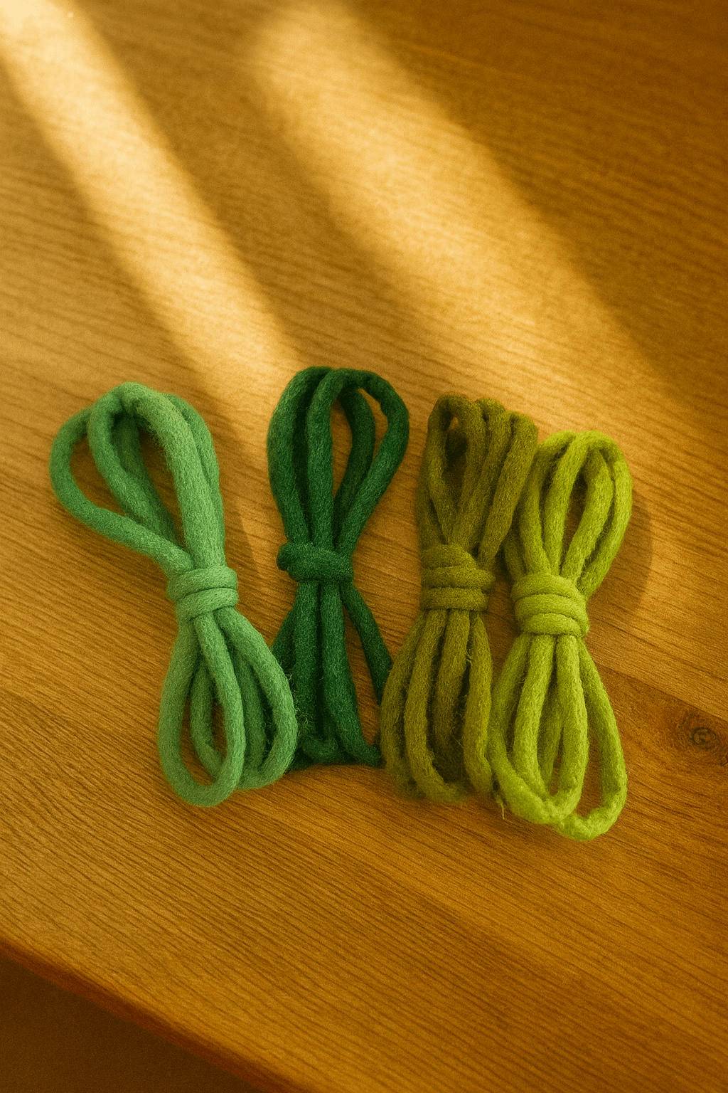 Filzschnur-Set aus reiner Wolle – 4 Farbverläufe à 150 cm