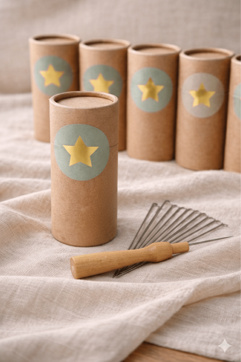 Filznadel Set mit Holzgriff – 10 Nadeln für Nadelfilzen & DIY Filzprojekte