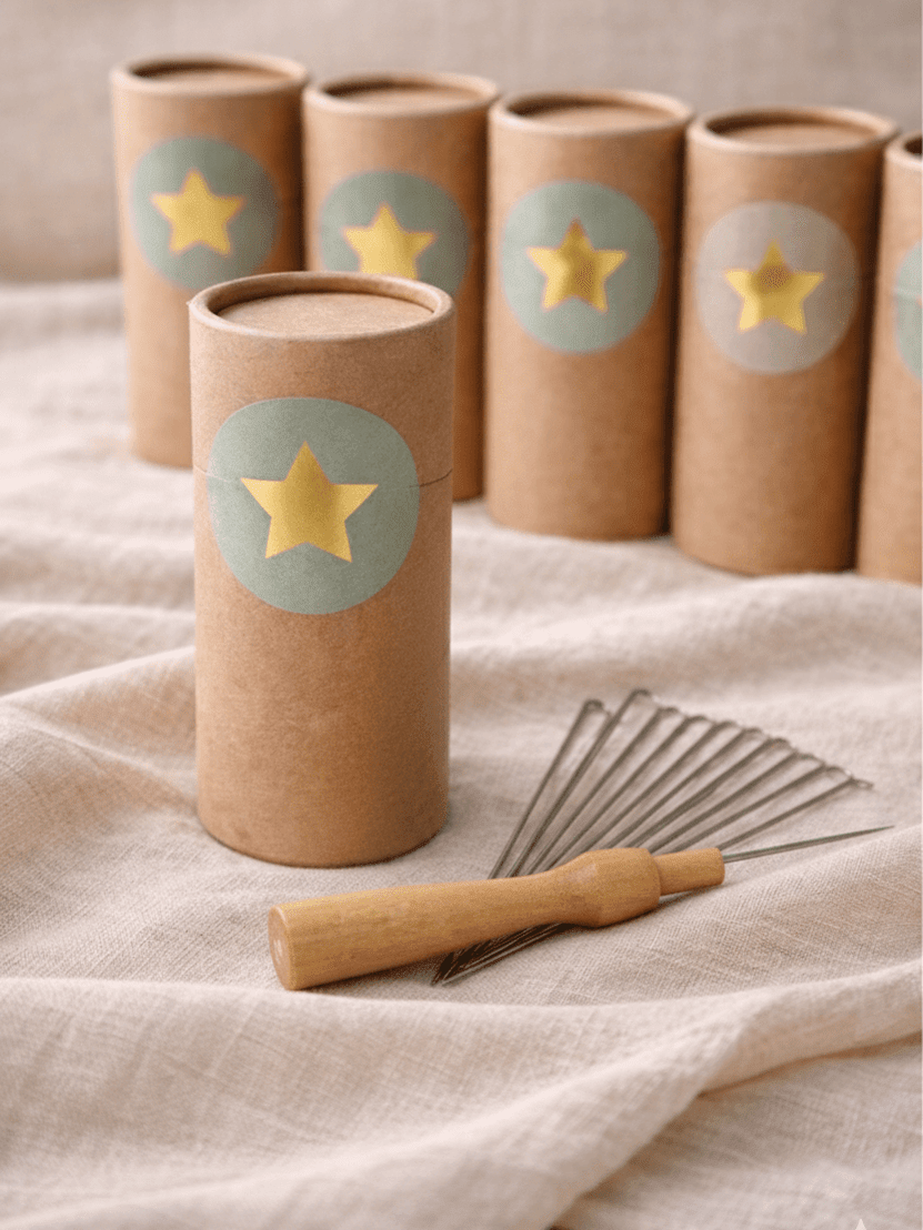 Filznadel Set mit Holzgriff – 10 Nadeln für Nadelfilzen & DIY Filzprojekte