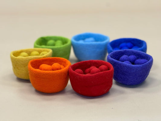 Montessori Filzschalen-Set – Spielerisch Farben & Feinmotorik entdecken