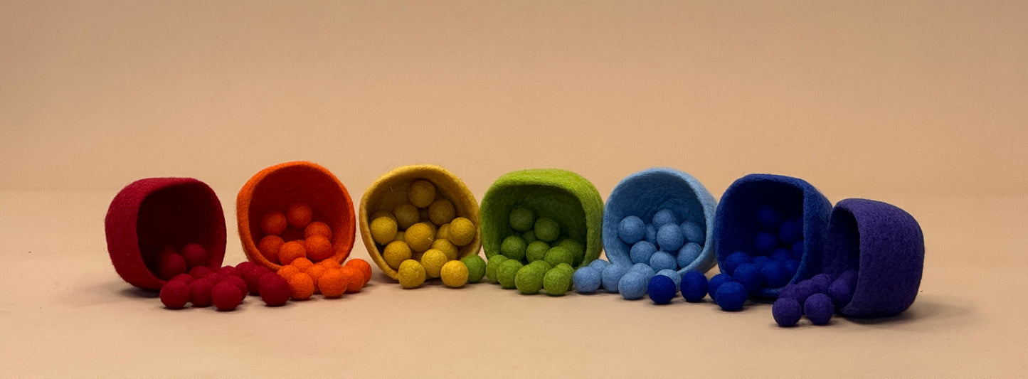 Montessori Filzschalen-Set – Spielerisch Farben & Feinmotorik entdecken