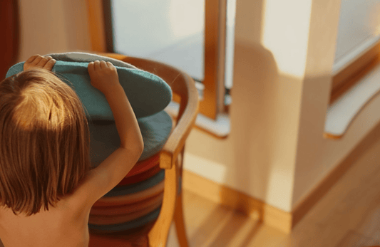 Sitzkissen Filz rund ca.35 cm 100% Wolle als Stuhlkissen Farbe 36 blau