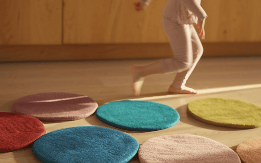 Sitzkissen Filz rund ca.35 cm 100% Wolle als Stuhlkissen Farbe 12 farn grün