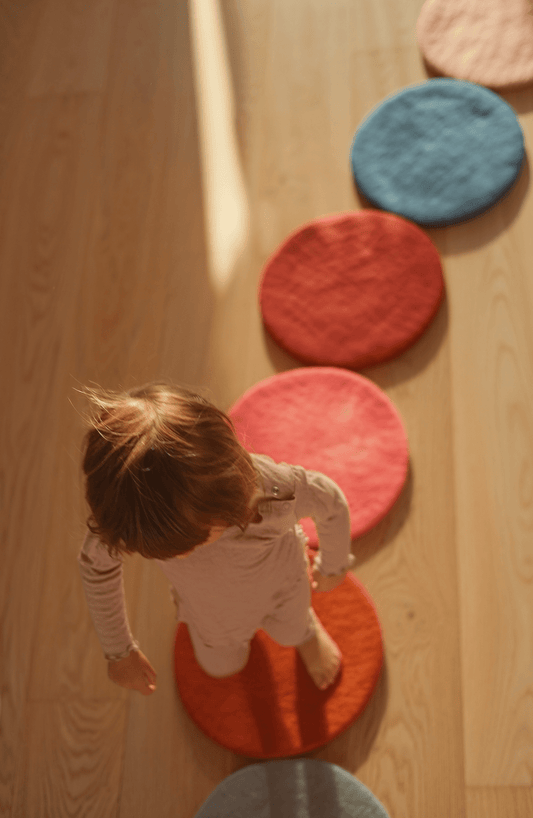 Sitzkissen Filz rund ca.35 cm 100% Wolle als Stuhlkissen Farbe 39 lachs