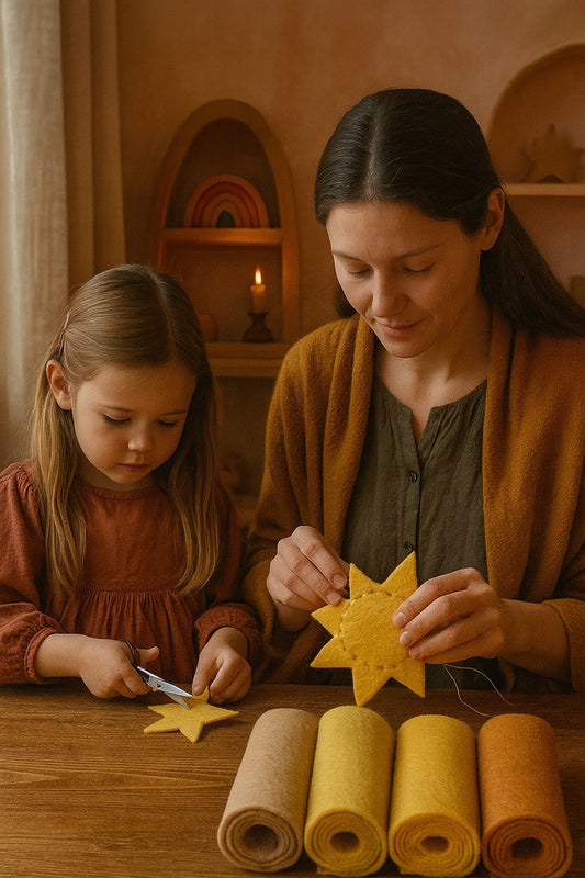 Gelbtöne 5 Filzplatten 20 x 30 cm, ca. 3-4mm, handgemacht