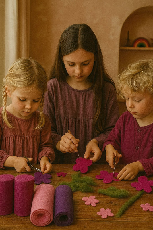 Beerentöne 5 Filzplatten 20 x 30 cm, ca. 3-4 mm, handgemacht