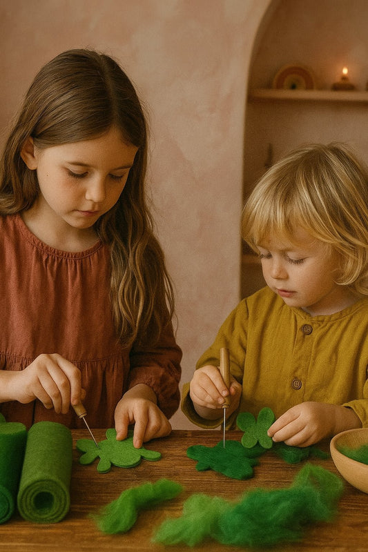 Grüntöne 5 Filzplatten 20 x 30 cm, ca. 3-4 mm, handgemacht