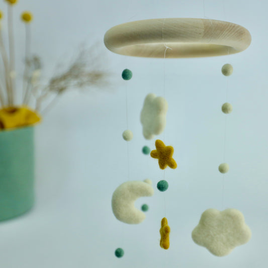 Holzring dick zum Basteln von Mobile - 8-Natur