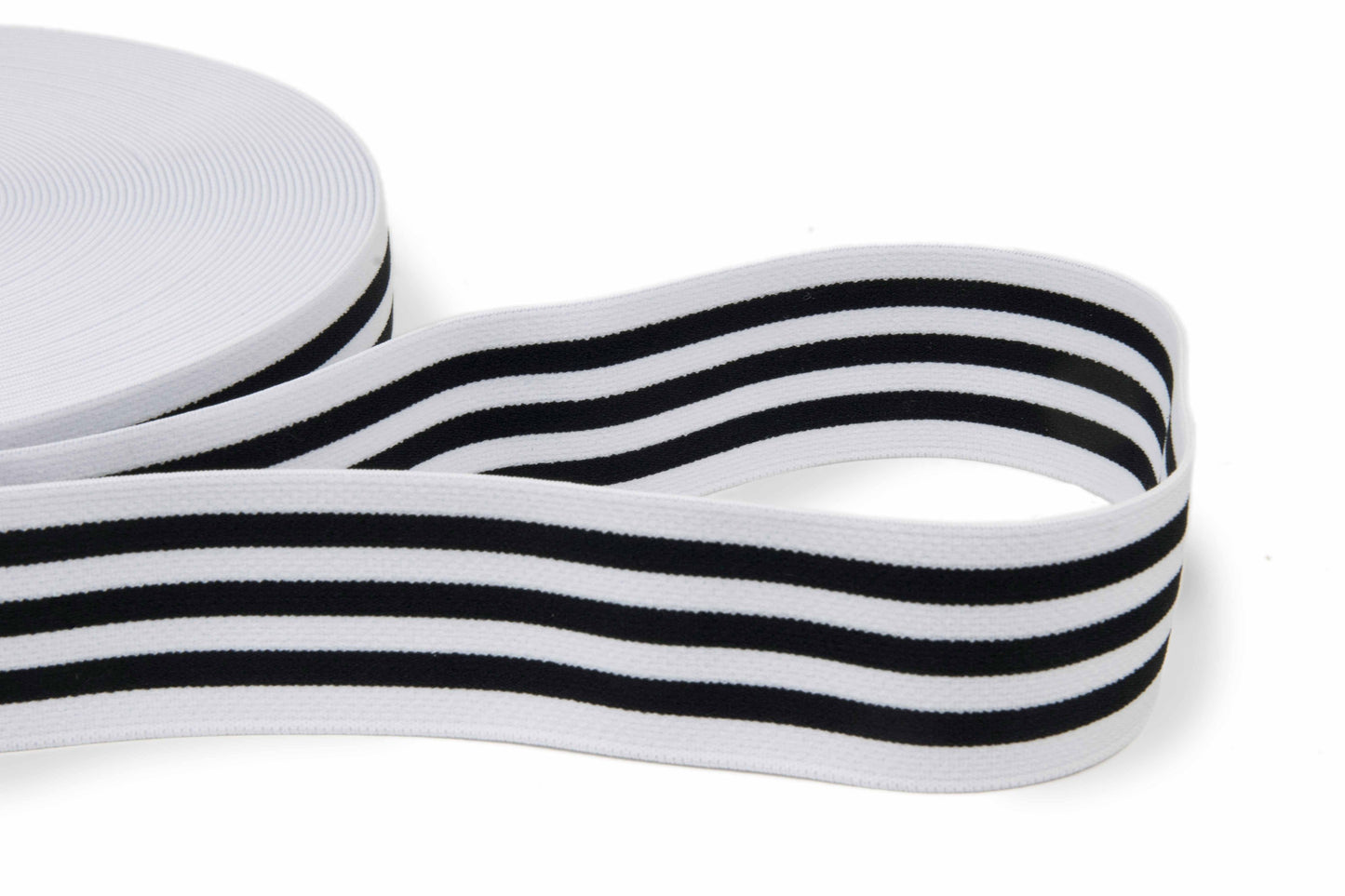 Elastisches Gummiband mit Streifen 40mm beidseitig verwendbar in vielen Farben zur Reparatur und Gestaltung von Hosenbändern oder Jogginganzügen - 8-Natur