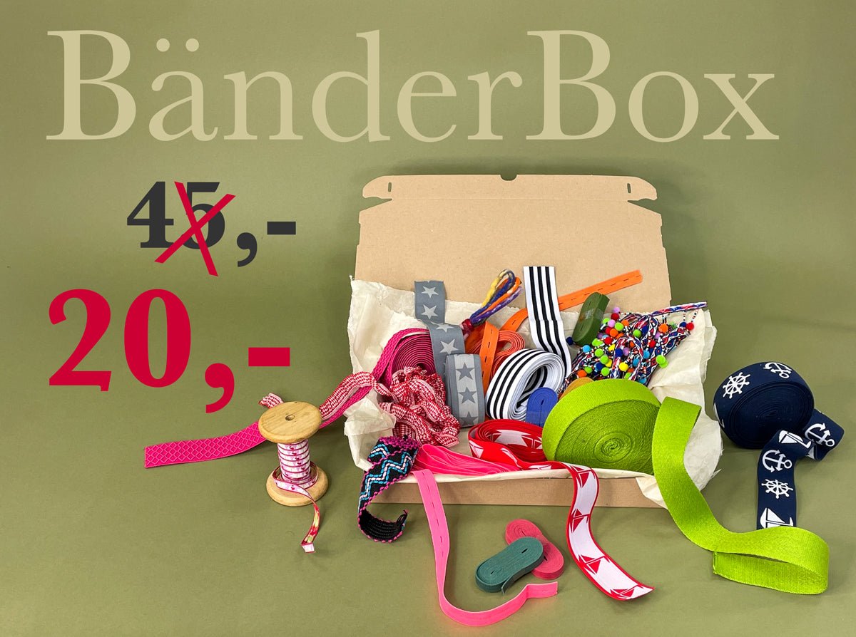Überraschungsbox Bänder und Gummis - 8-Natur