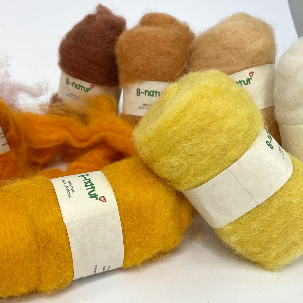Großes Filzpaket 1 Kilo 20 Farben - 8-Natur