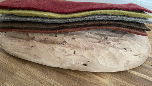 Herbsttöne 5 Filzplatten 20 x 30 cm, ca. 2mm, handgemacht, - 8-Natur