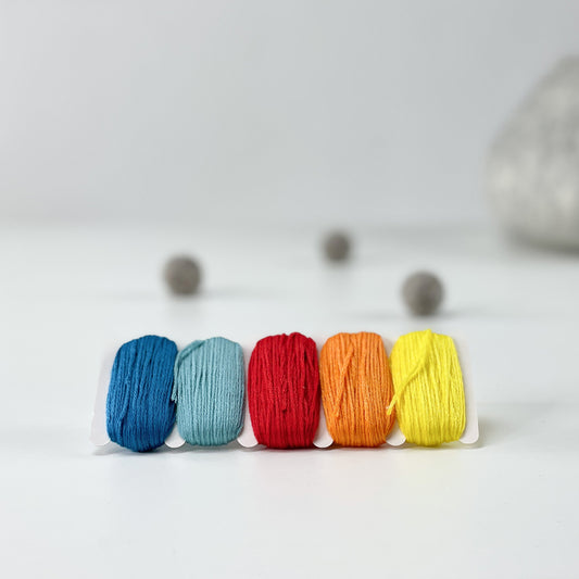 Baumwollgarn in 5 Farben a 10 Meter - 8-Natur