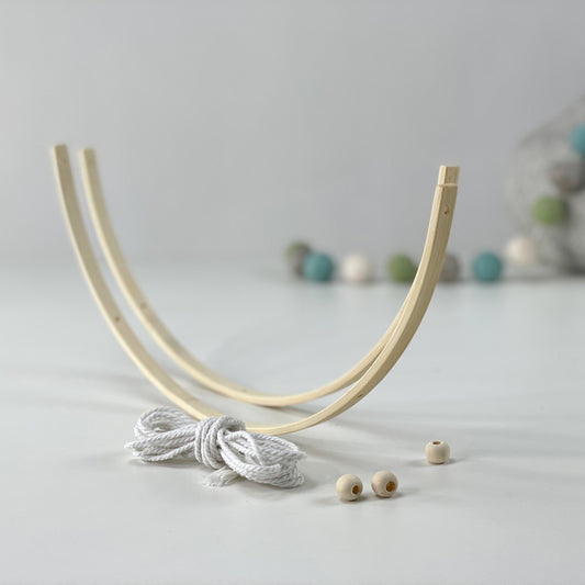 Bambus Holzmobile, 2 Bögen à 25 cm - 8-Natur Holzring zum Basteln von Mobile - 8-Natur DIY Holz Mobilen Rahmen mobile stern Traumfänger Babymobile baby