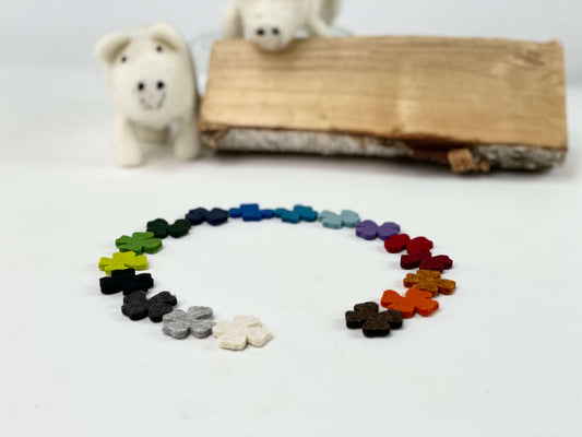 40x Glücksklee bunt gemischt - 8-Natur