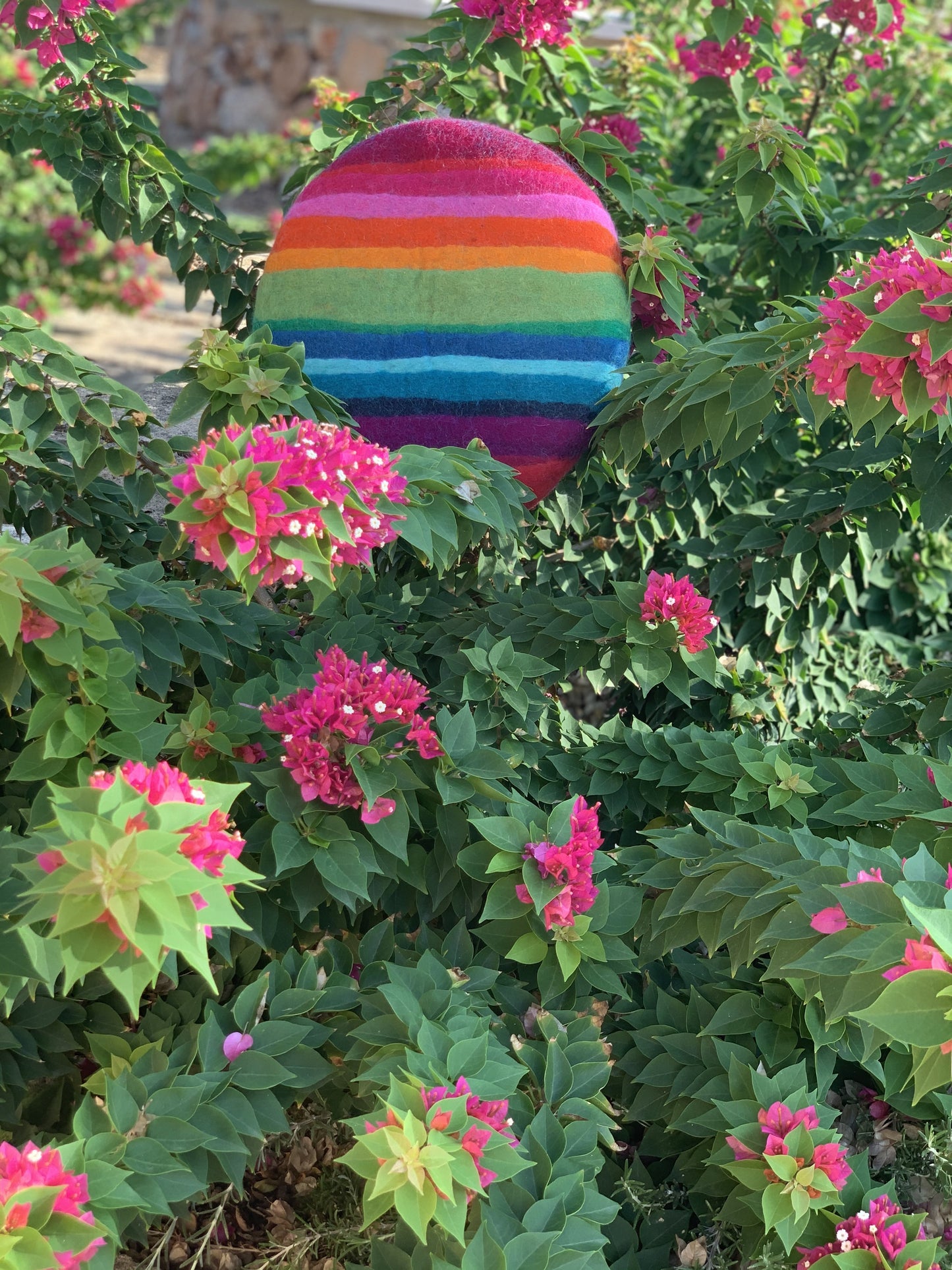 Rundes Stuhlkissen aus 100% reinem Merinofilz in Regenbogen dick Ca. 35 cm Durchmesser für Designerstühle, Bänke und Stühle - 8-Natur