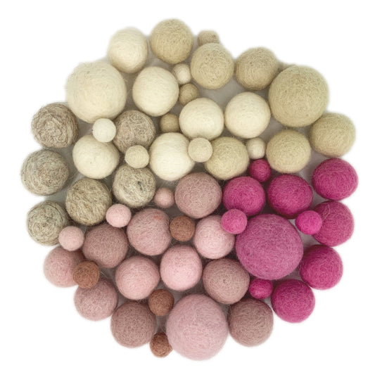 Mix Babygirl ca. 60 Stück in verschiedenen Größen 1,2,3cm - 8-Natur