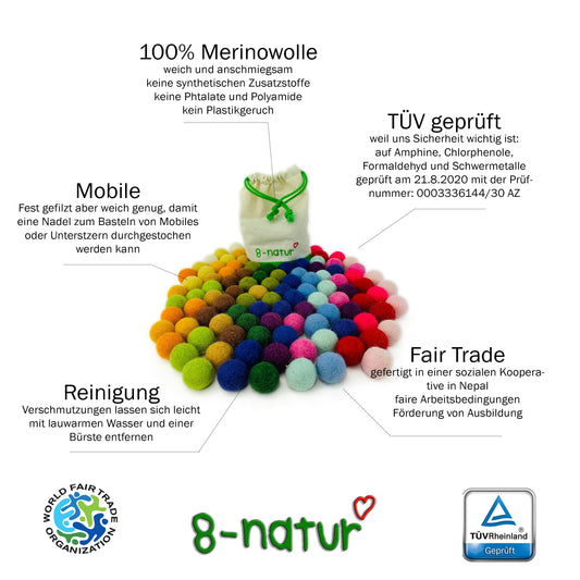 Mix Regenbogen 50 oder 100 Stck - 8-Natur