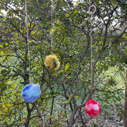 Vogelnestkugel aus Filz in blau - 8-Natur