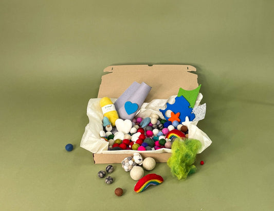 Überraschungsbox Filzkugeln - 8-Natur