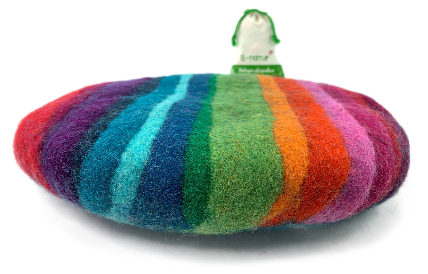 Rundes Stuhlkissen aus 100% reinem Merinofilz in Regenbogen dick Ca. 35 cm Durchmesser für Designerstühle, Bänke und Stühle - 8-Natur