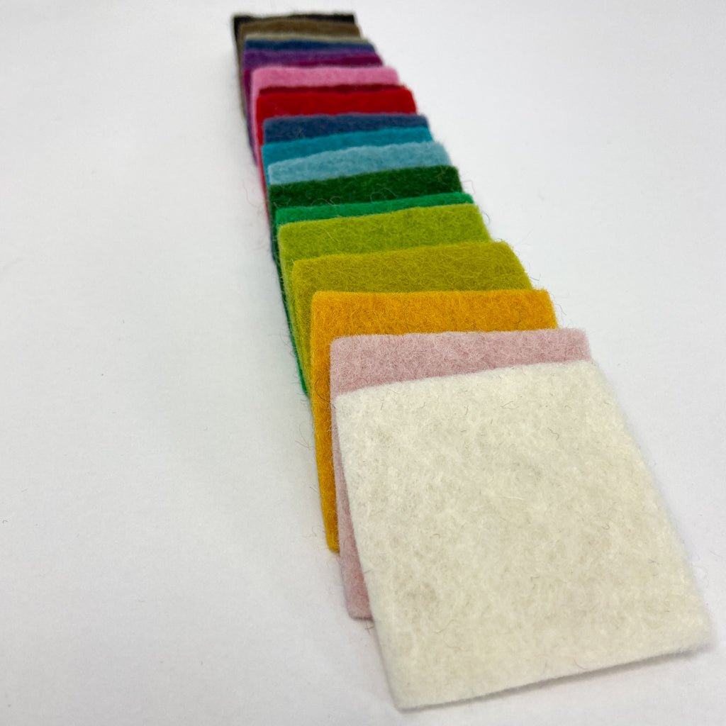 Handgemachte Filzplatten bunt gemischt 5cmx5cm - 8-Natur