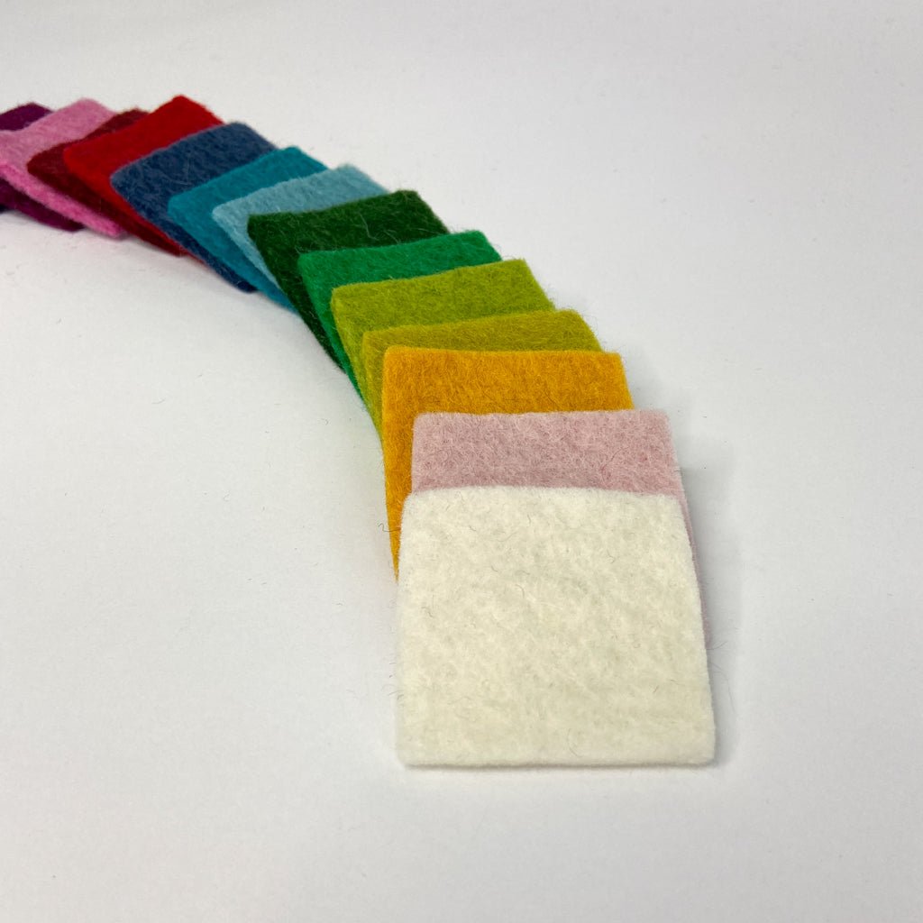 Handgemachte Filzplatten bunt gemischt 5cmx5cm - 8-Natur