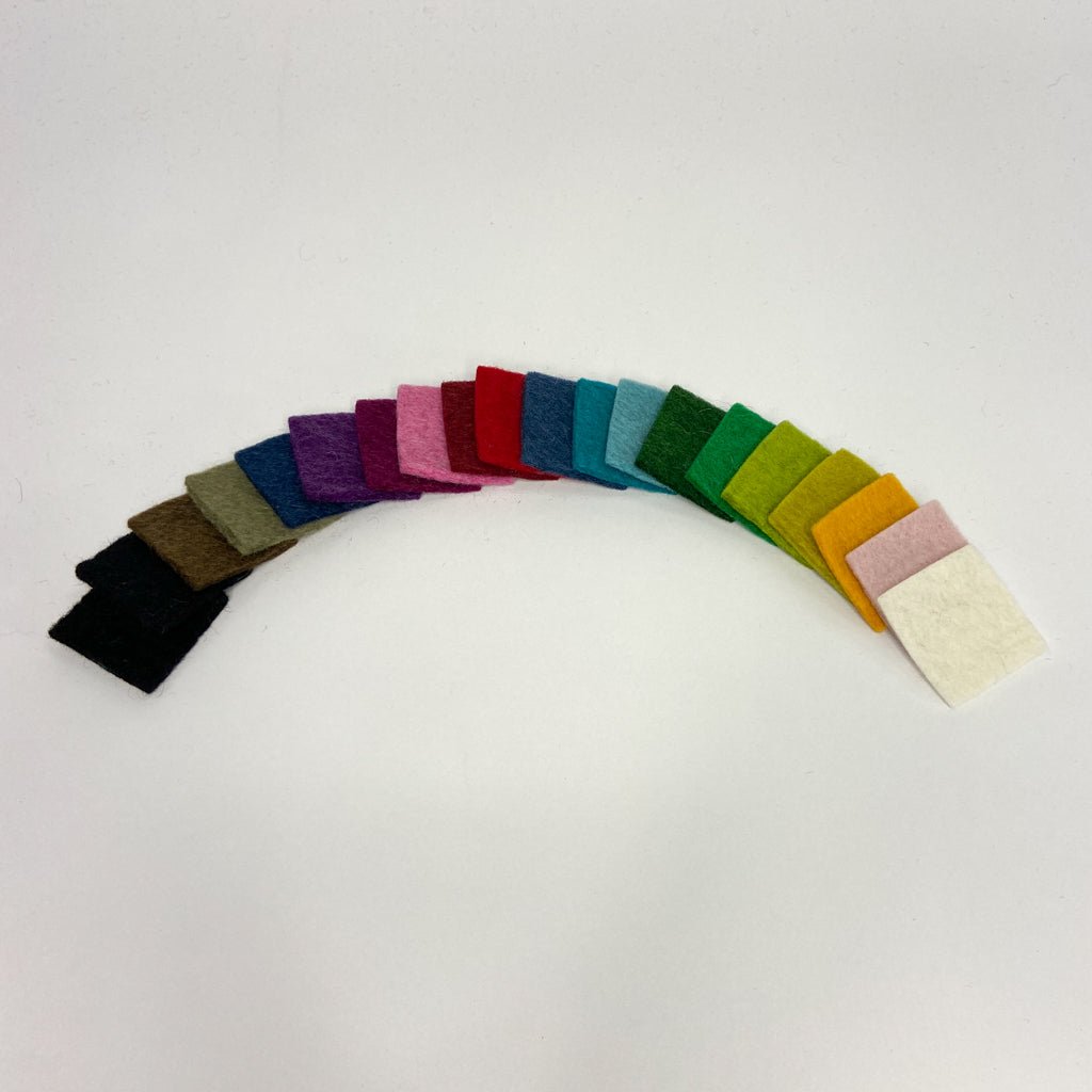 Handgemachte Filzplatten bunt gemischt 5cmx5cm - 8-Natur