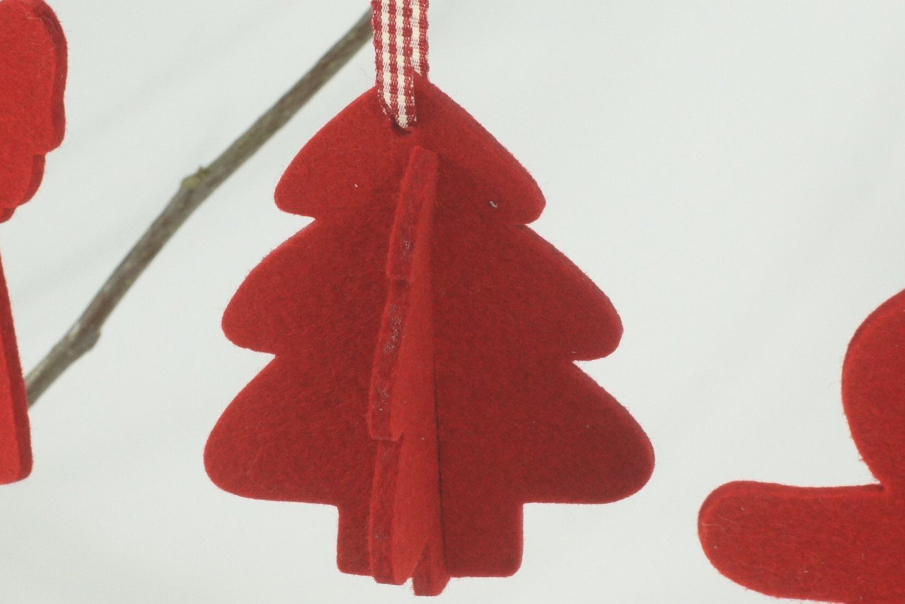 10 x Filzanhänger gemischte Farben - 8-Natur