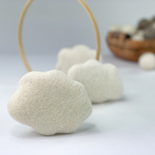 Filzwolken 8cm in harmonischen Farben - 8-Natur