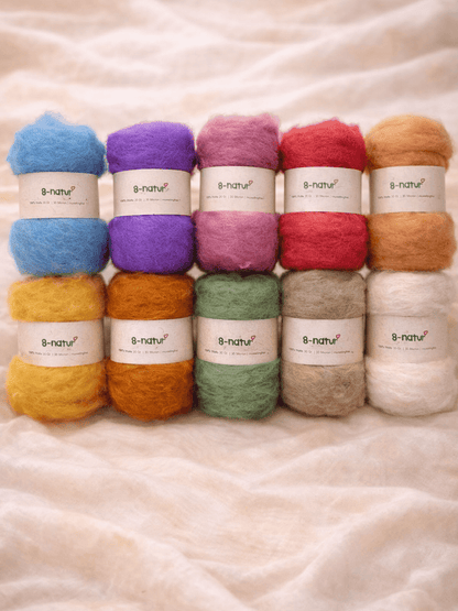 Wolle zum Basteln & Filzen – Pastellfarben, 200 g Set