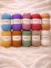 Wolle zum Basteln & Filzen – Pastellfarben, 200 g Set