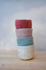 4 Schalen aus Filz in Pastell