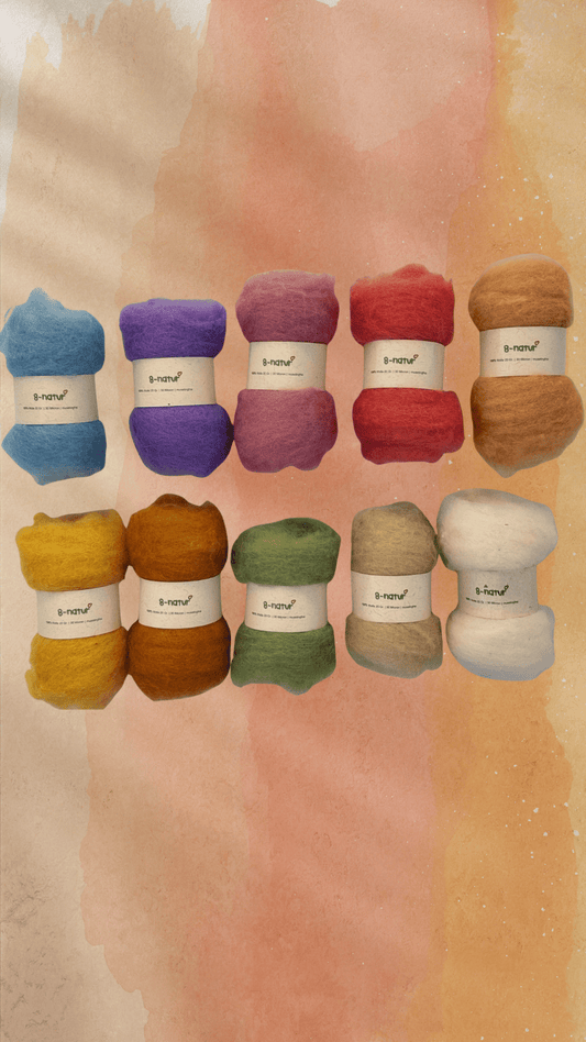 Wolle zum Basteln & Filzen – Pastellfarben, 200 g Set