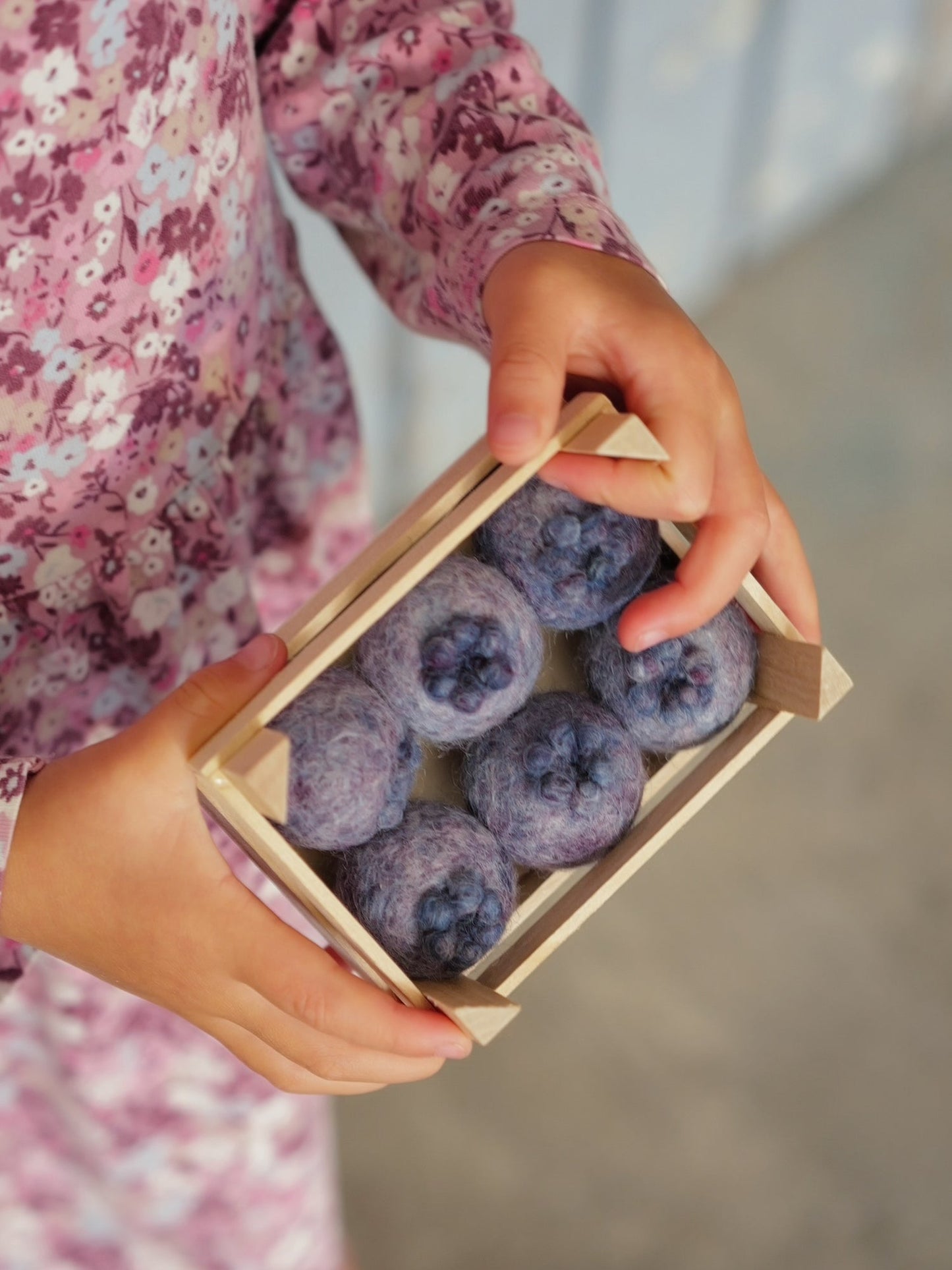 6 große Blaubeeren im unbehandelten holzkörbchen ￼