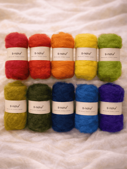Wolle zum Basteln & Filzen – Regenbogen, 200 g Set