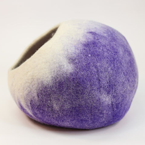 Katzenhöhle lila Filz 100% Wolle fair, ökologisch und schadstoffgeprüft