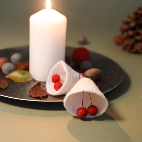 2 Weihnachtsglöcken aus Filz