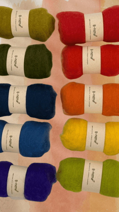 Wolle zum Basteln & Filzen – Regenbogen, 200 g Set