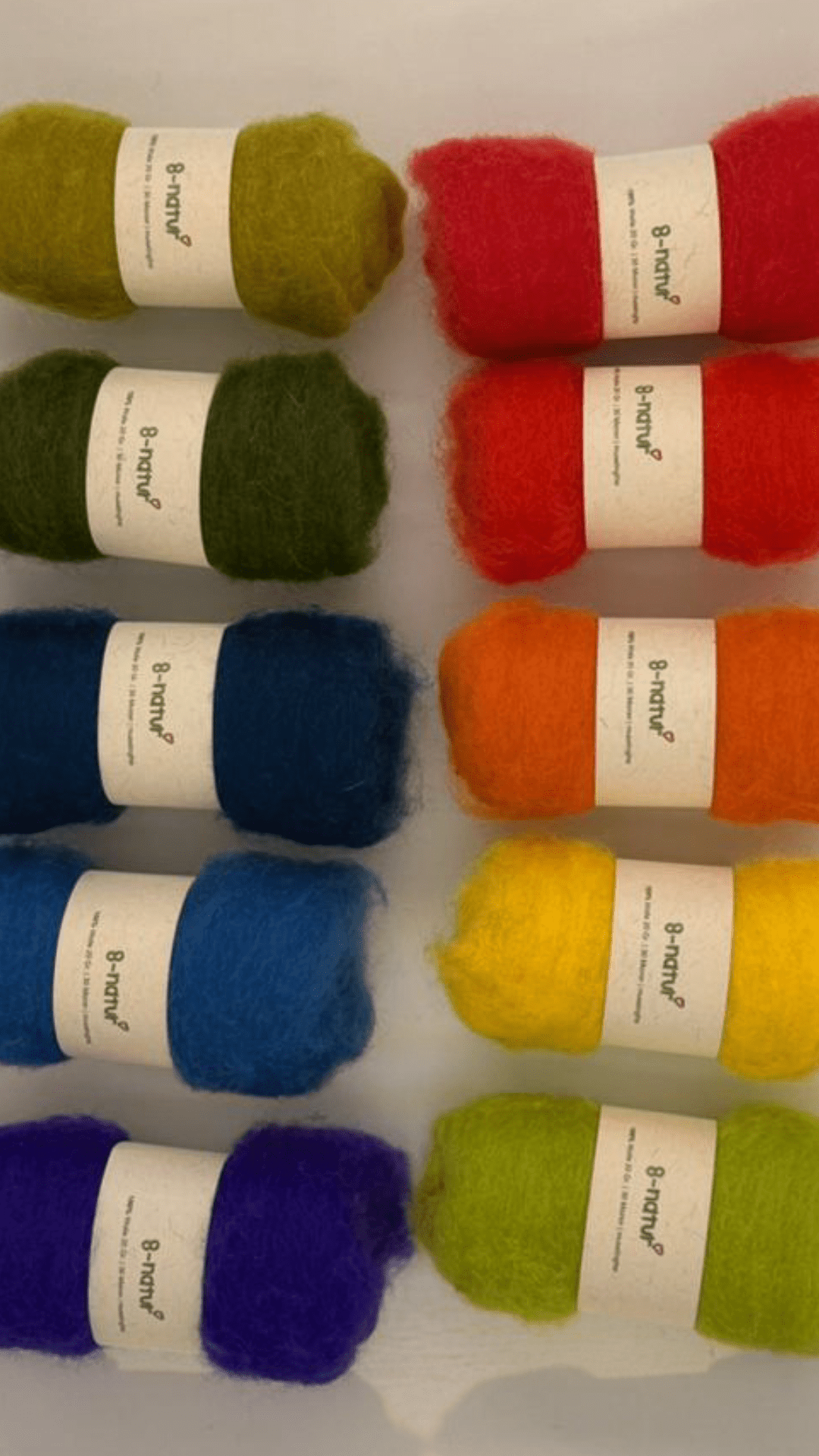 Wolle zum Basteln & Filzen – Regenbogen, 200 g Set