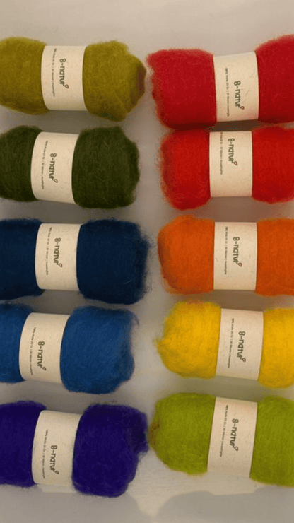 Wolle zum Basteln & Filzen – Regenbogen, 200 g Set