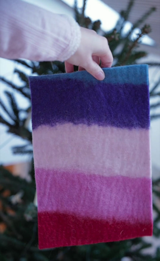 Regenbogen 2 Filzplatten 20 x 30 cm, ca.4mm, handgemacht