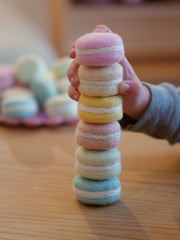 6 Filz-Macarons für den Kinderkaufladen Pastell