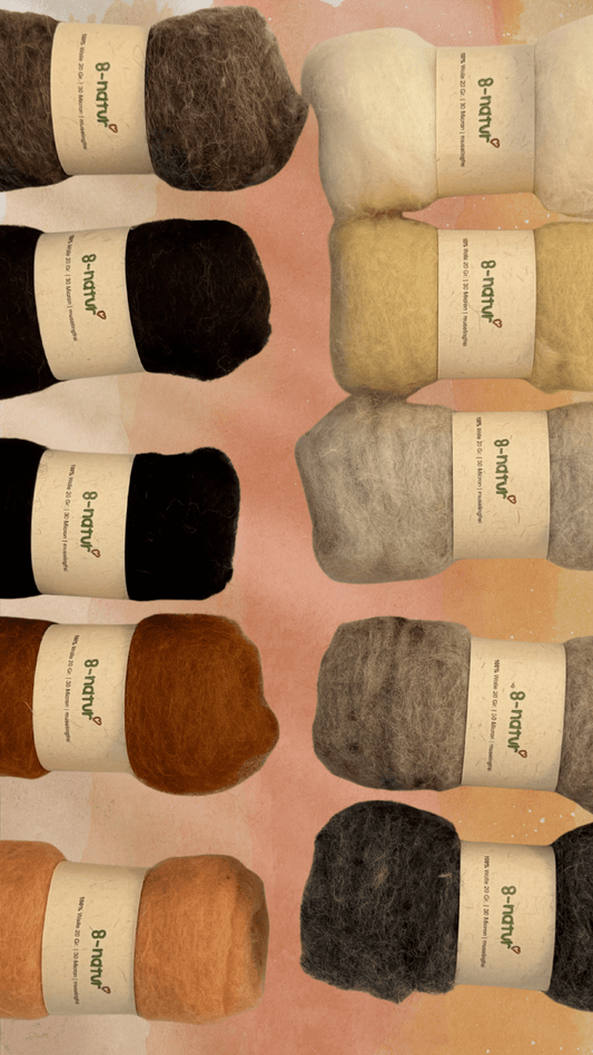 Bastelwolle Set Natur – 200 g Wolle zum Filzen & Basteln