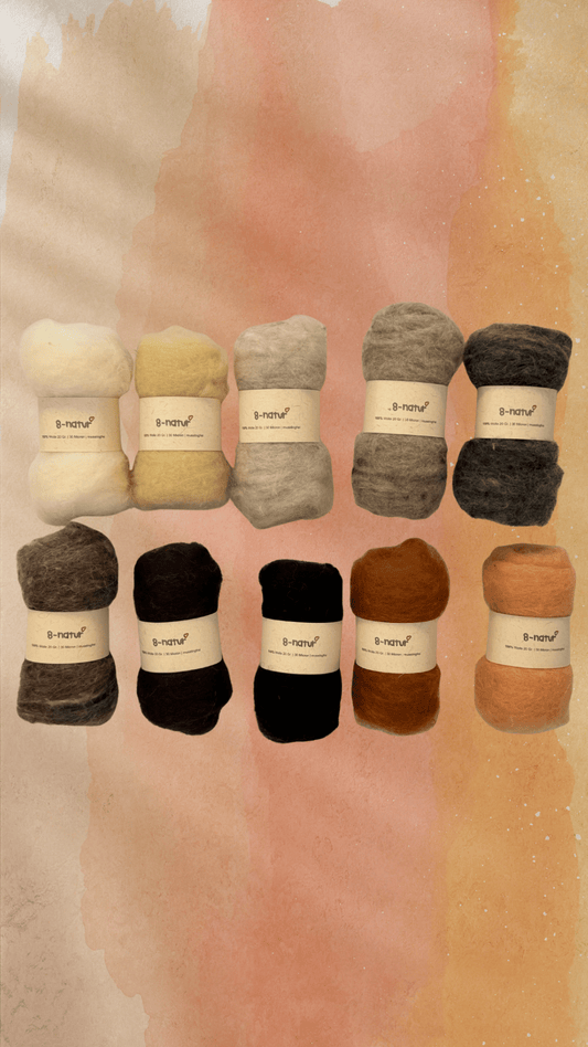 Bastelwolle Set Natur – 200 g Wolle zum Filzen & Basteln
